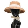 High-quality Handmade Raffia Weaving Sun Protection Sun Hat Hepburn Style Lady Flat Bucket Hat Outdoor Women Holiday Beach Cap