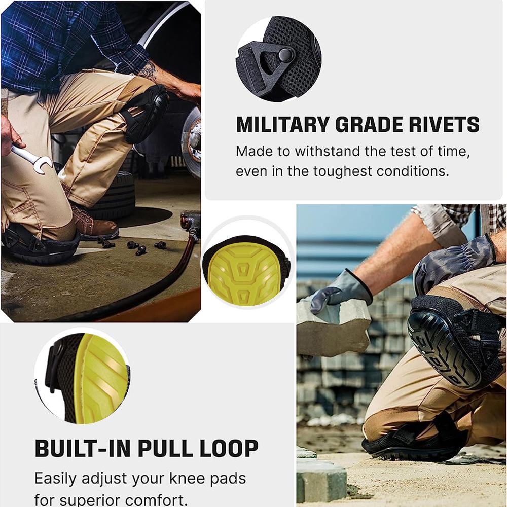 Professional Knee Pads For Work - Heavy Duty Foam Padding Gel Construction Knee Pads With Strong Straps – Comfortable Knee Prot