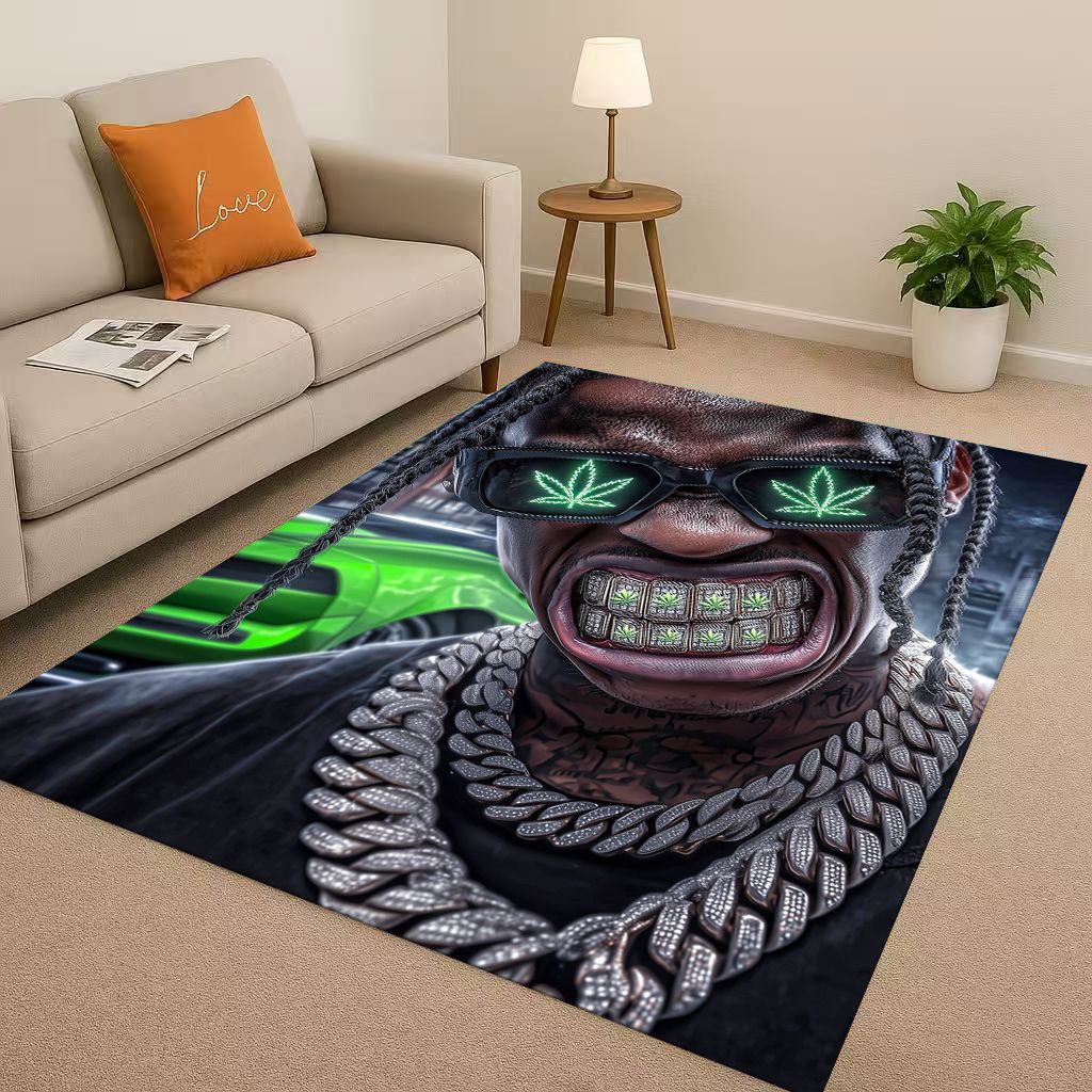 27 Style Top Hip Hop Rapper Star Cartoon Art Living Room Non-Slip Area Rug Carpet for Bedroom Playroom Sofa,Home Decor Doormat