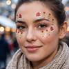 4Pcs Red Green Silvery Rhinestone Eye Body Decals Self-Adhesive Holiday Facial Decals  Cards