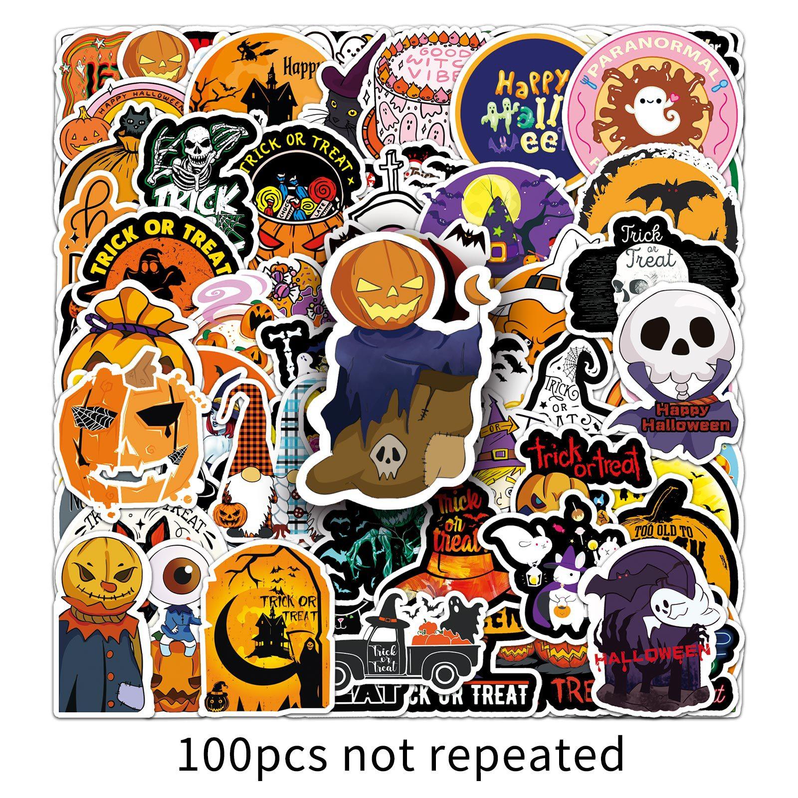 

100 Halloween Doodle Personality Cartoon Holiday Creative DIY Mobile Phone Case Suitcase Stickers Waterproof