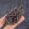 Améthyste Sauge Pendentif Bijou Enveloppé de Fil de Cuivre Fait Main 2.80" y3s65