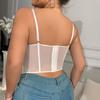 Hollow Large Lace Camisole Transparent Lace Crop Tops Suspender Vest  Outdoor