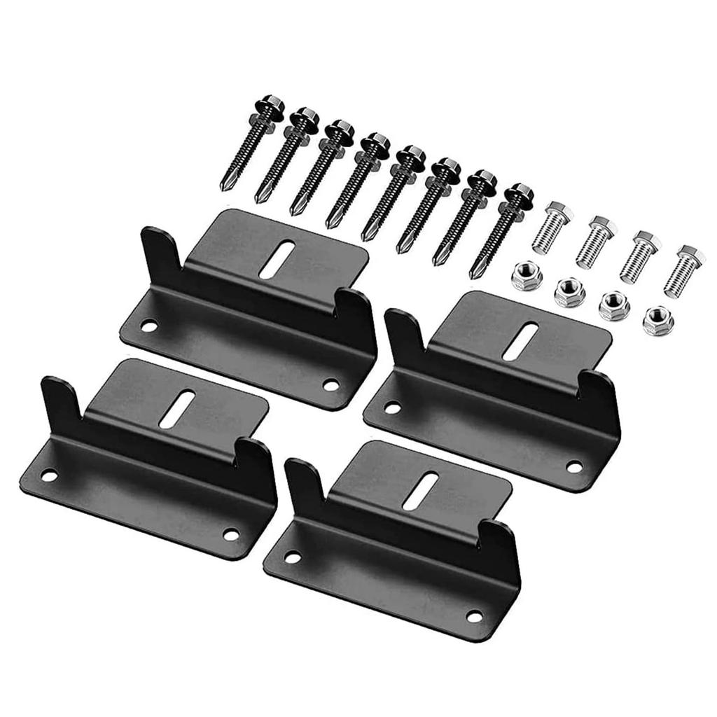 Solar Panel Mounting Set Aluminum Z Brackets Solar Power Installation Corrosion Resistance Support Set for Quick Setups