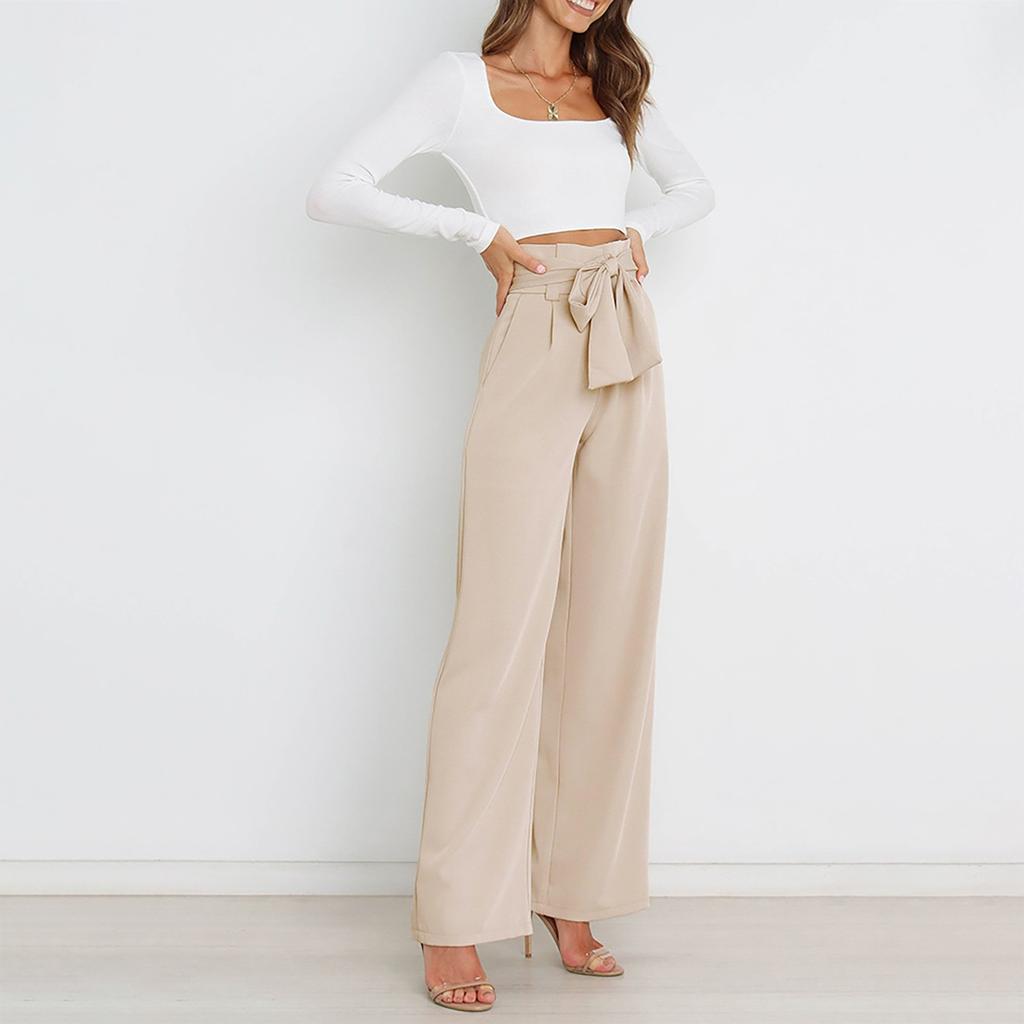 Damen Casual Arbeitsplatz Temperament Hose Locker Gerade Hosen Hosen
