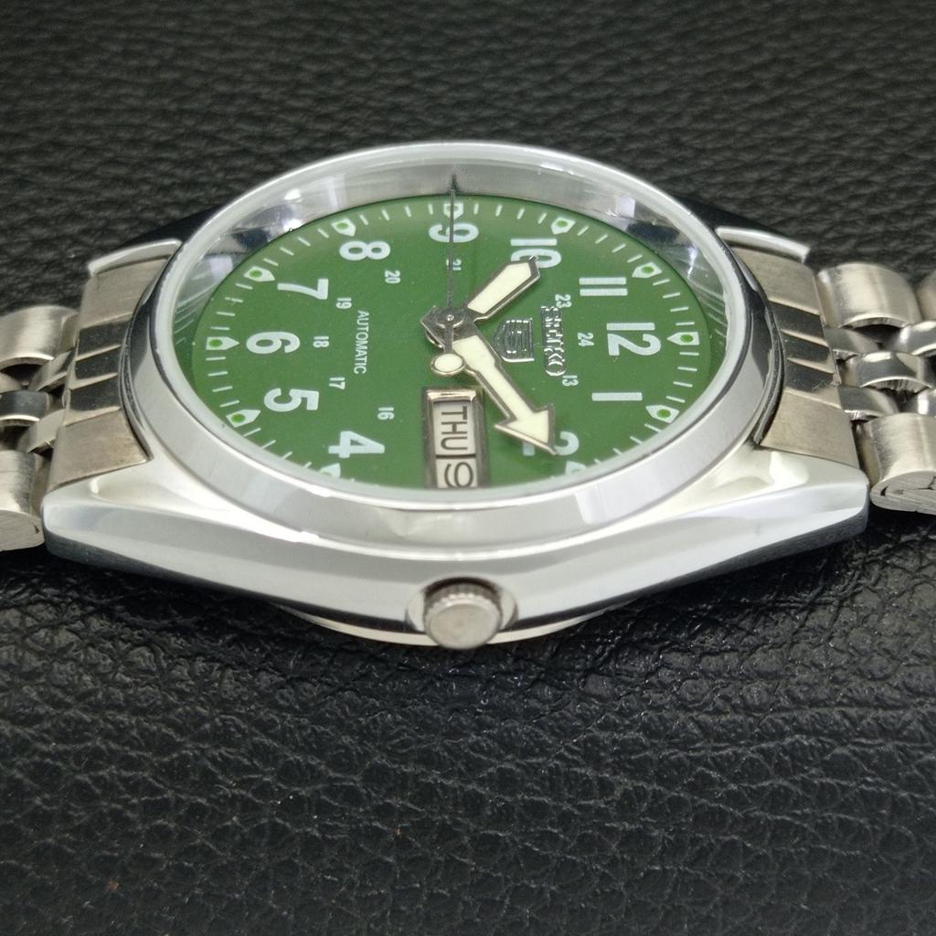 SEIKO 5 AUTOMATIC 6309A VINTAGE REFURBISHED JAPAN MENS GREEN WATCH a441680-a