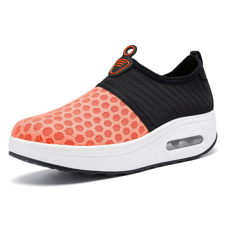 

Women Breathable Height Increase Sports Fitness Sneakers Air Cushion Female Walking Shoes Bottom Shoes 41 рожевий