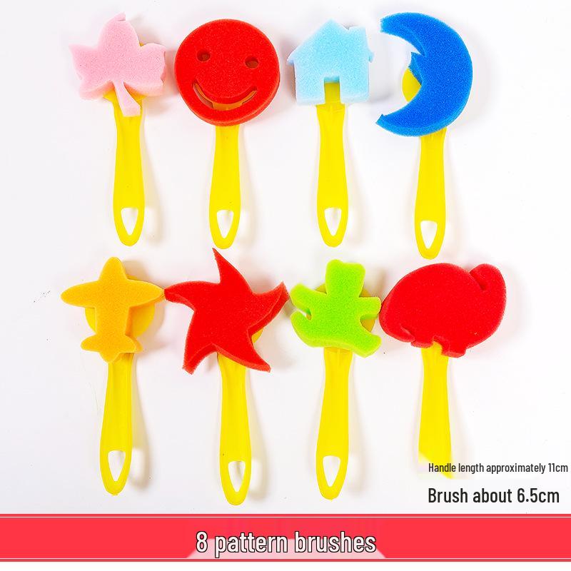Children's Round Sponge Brushes for Art & Painting - Mushroom Head Tools for DIY Graffiti and Kindergarten Use
