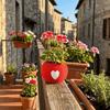 Plastic Mini Succulent Pots Heart Pattern Eco-Friendly Planter Green Onion Pots  Office