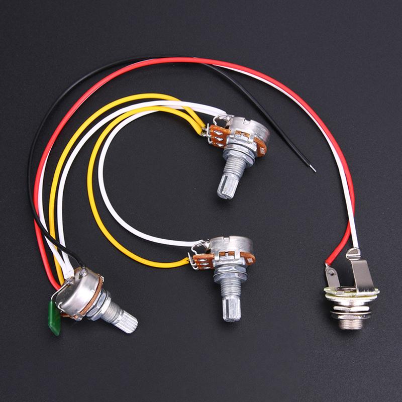 1 Set of JB Bass Guitar Wiring Harness-Prewired with 3-500k Pots Random Color