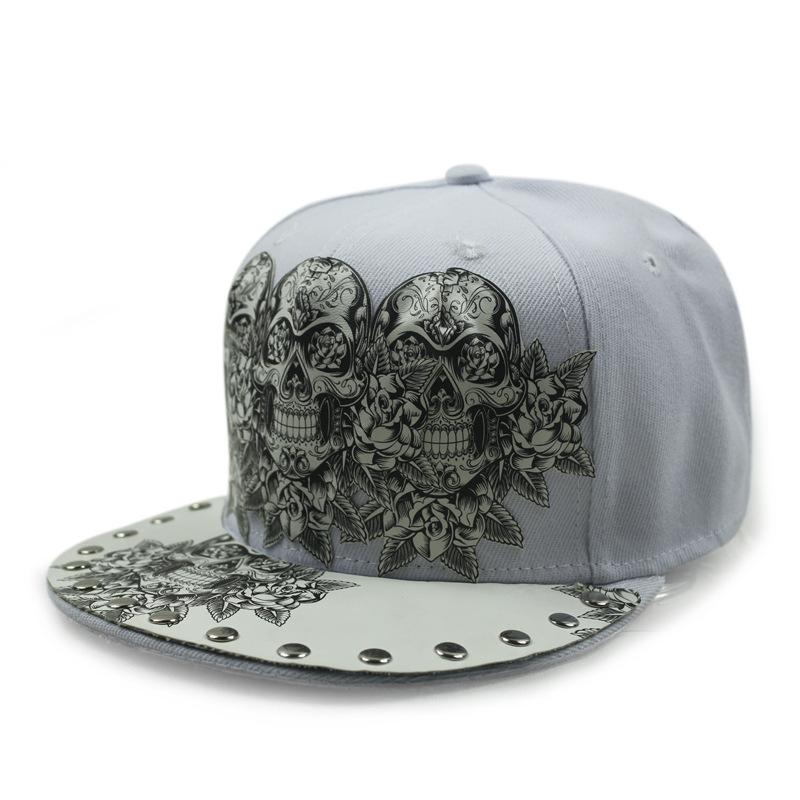Men Hats Hip Hop Snapback Fancy Rivet Baseball Caps Street Dance Trendy Men's and Women's Flat Hat