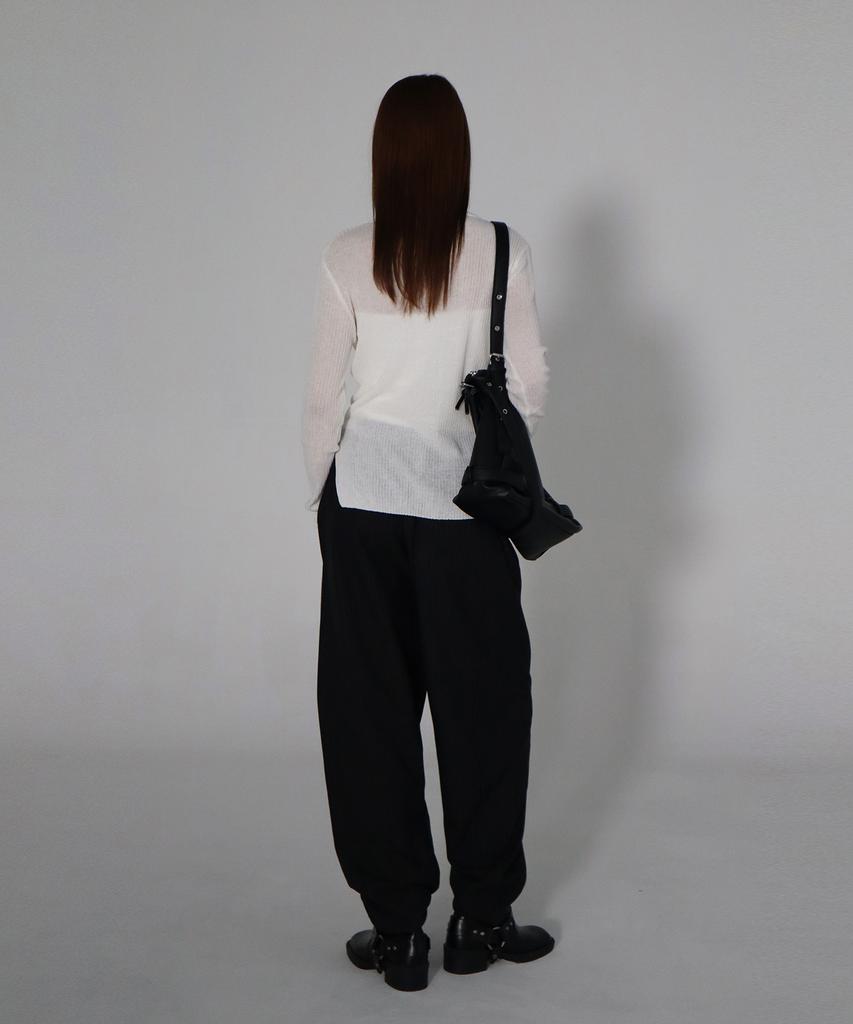 CHICKS Slim Fit Slit Long Sleeve Knit Ivory
