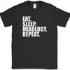 Eat Sleep Mixology Repeat Drink T-Shirt Grappig Hobby Feest Gastvrouw Cadeau T-shirt