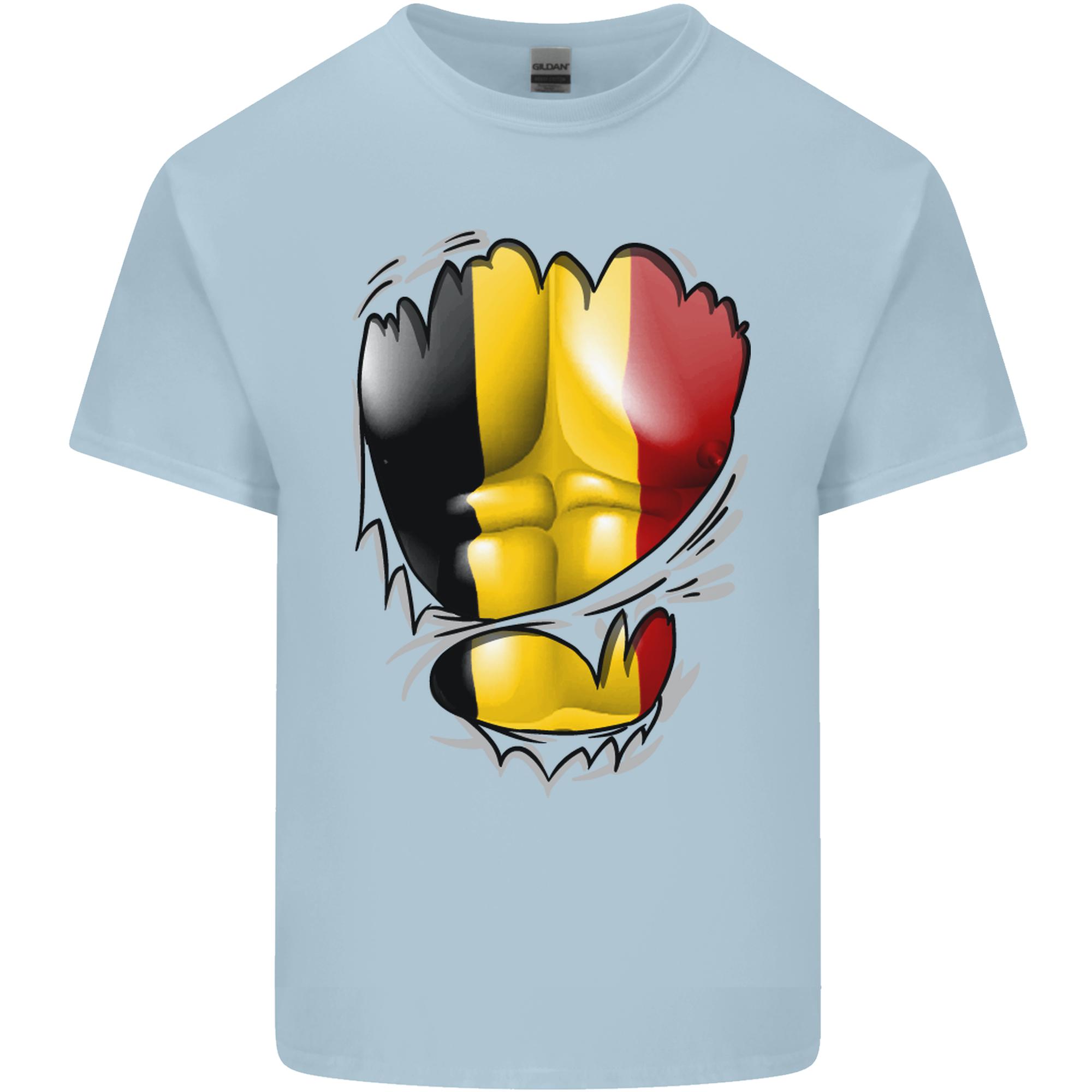 Gym Belgian Flag Ripped Muscles Belgium Unisexs Light Cotton TShirt S