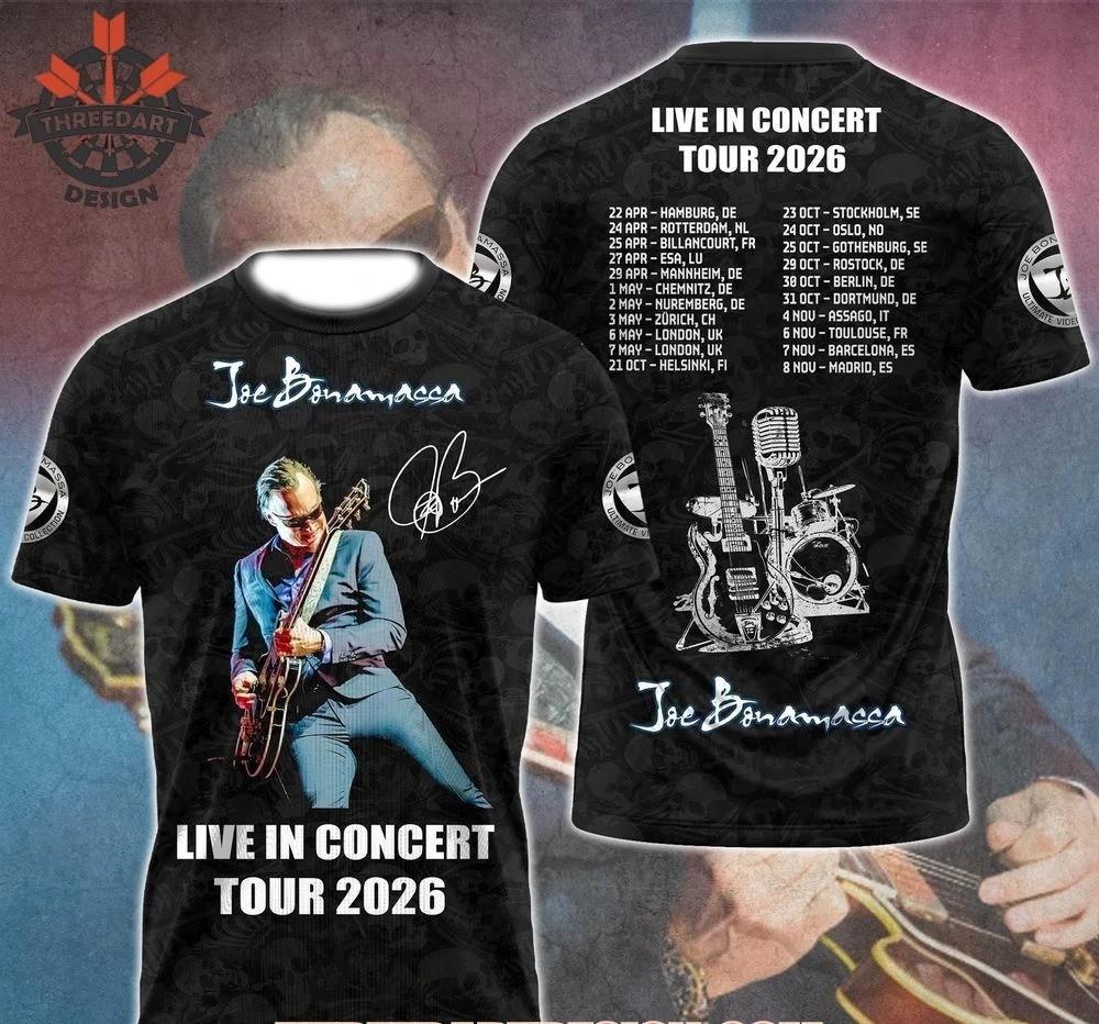 Joe Bonamassa Tour 2026 3D Full Size T-Shirt Gift For Fan PP2909 XXXL