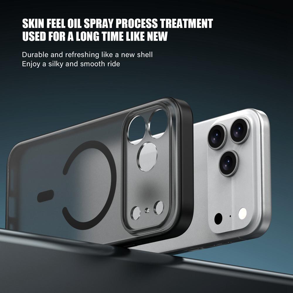 KEYSION Translucent Matte Case for MagSafe for iPhone 17 Pro Max Soft Silicone+PC Wireless Charging Shockproof Phone Back Cover