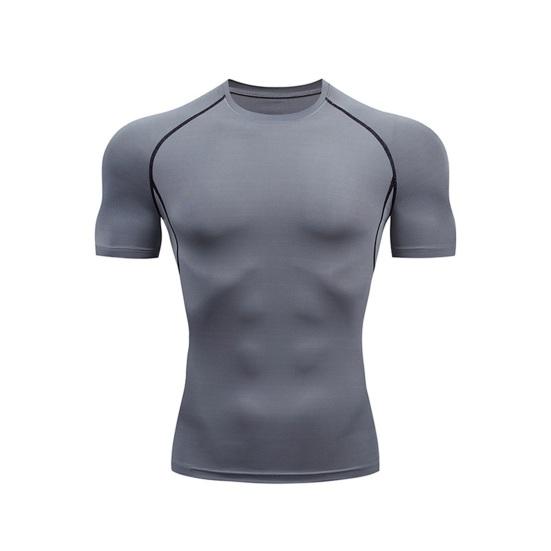 

Men Gym Muscle Tee Crew Neck Tight Fit Athletic T-shirt Breathable Shaping T-shirt for Gym Sports Outdoor Exercise Fitness M