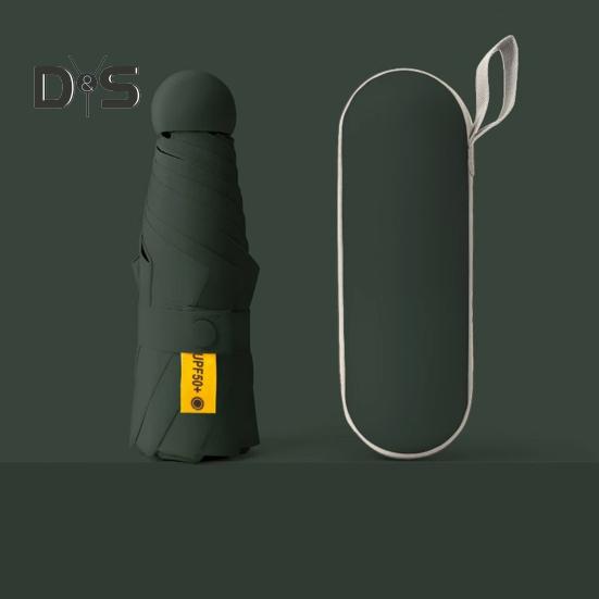 Parapluie de voyage UPF 50+ avec 8 baleines renforcées pour les UV, le soleil et la pluie, mini parapluie de poche pliable avec étui pour sac à dos