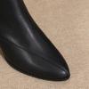 New French Short Boots Women's Spring and Autumn British Style Thick Heel Pointed Middle Heel Leather Boots