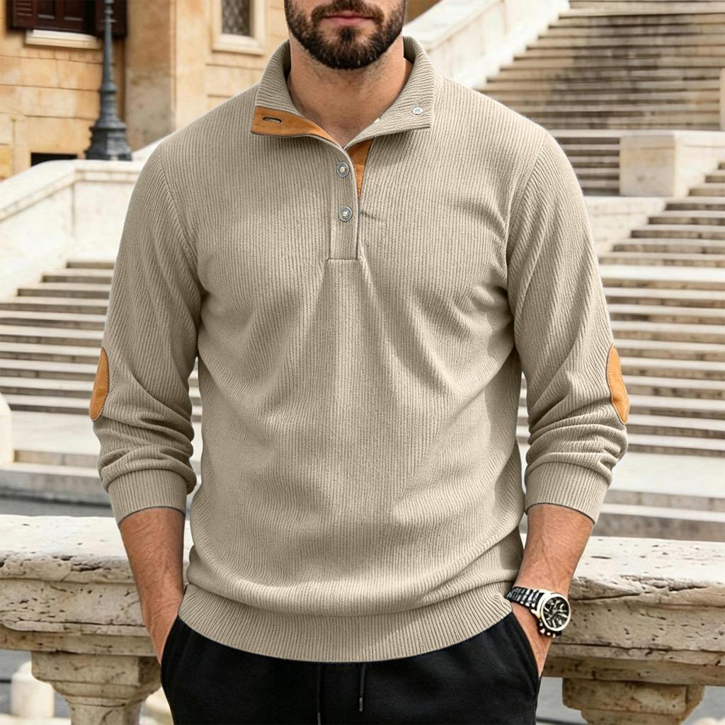 Men's Corduroy Long Sleeve Pullover Shirt Casual Fashion Top