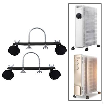 2x Oil Filled Heater Caster Bracket with Wheels Degree Swivel Carbon Steel Durability Sturdy