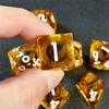 Rpg Dice Amber Helium Dragon Set of 7 Liquid Dice