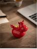 Coppia di Figure di Cavallo in Ceramica Rossa Tang - Mascotte Anno Zodiacale Arredo Tavolo