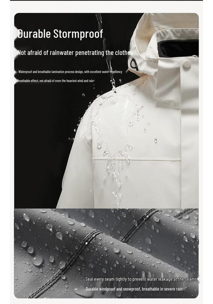 Fully Seam-Sealed Thermal Bonded 3-in-1 Windproof Waterproof Mountaineering Jacket for Men and Women
