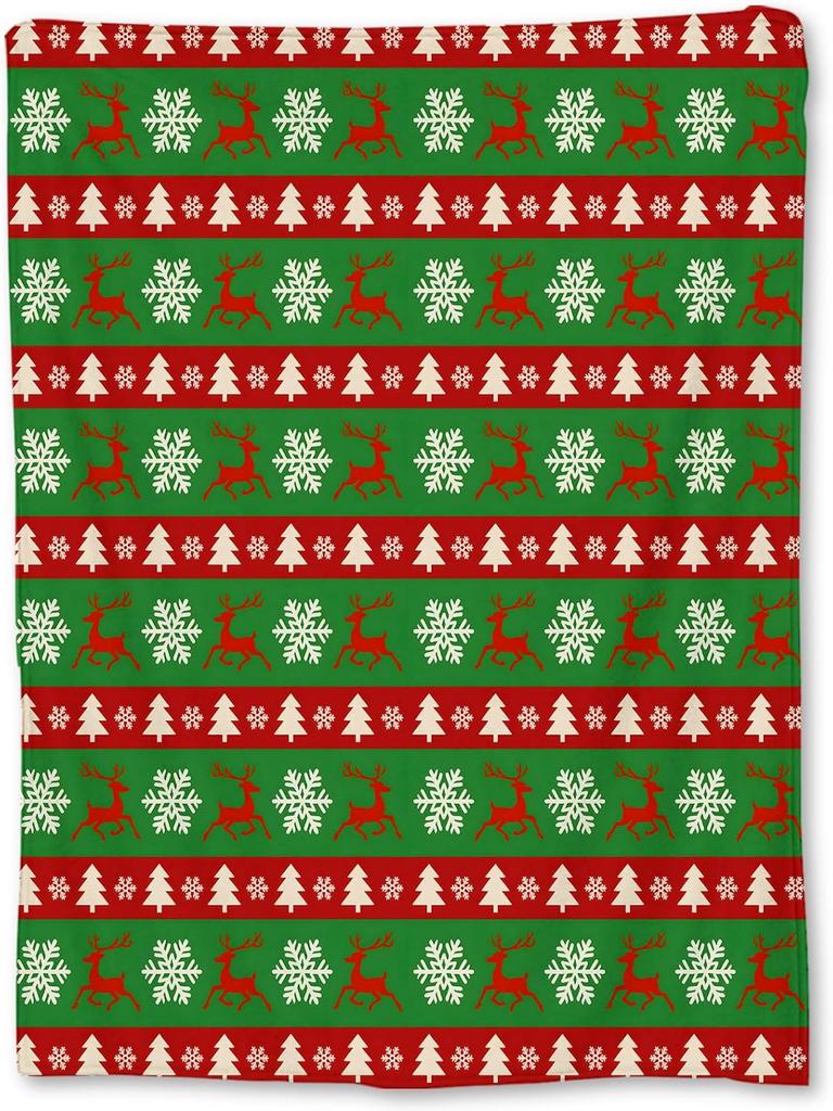 Weihnachten Santa Flanelldecke - Weich, Leicht & Niedlich mit Weihnachtsmann-, Baum- & Zuckerstangen-Designs für Sofa, Bett oder Reise