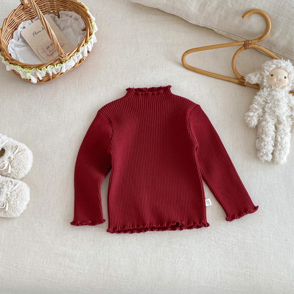 Baby Girls Winter Sweater Solid Color Thick Knitted Pullover Toddler Clothing Warm Fashion Top