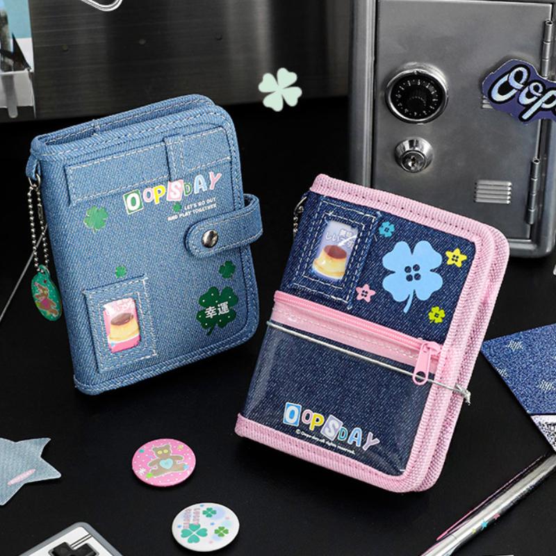 Fotoalbum im amerikanischen Stil mit Stickerei aus Denim, Mini-Fotoalbum M5, 3 Zoll, Kpop-Fotokarten-Sammelalbum, Kartenordner, Neu 2025