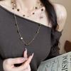 Trendy Vintage Tiger Eye Stone Pearl Bead Stacked Necklace For Women Fashionable Autumn And Winter Charm Jewelry