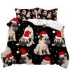 Red Christmas Bed Three-Piece Quilt Cover 3D Digital Printing Kit Bedding