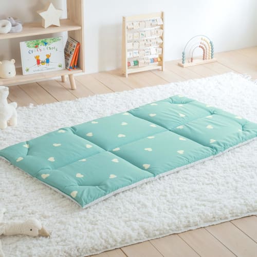 Nishikawa Nap Mat, Washable, Nap Mat, Kindergarten, Nursery School, Nap Mat, Heart Pattern, Simple, 56409 Green 500