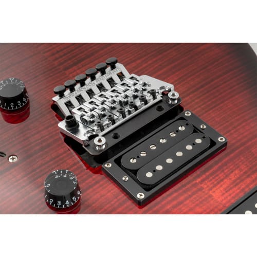 Musiclily Guitar Double Locking Tremolo Bridge with Bracket and M7 Stud Set for Floyd Rose Style Electric Guitars, Chrome