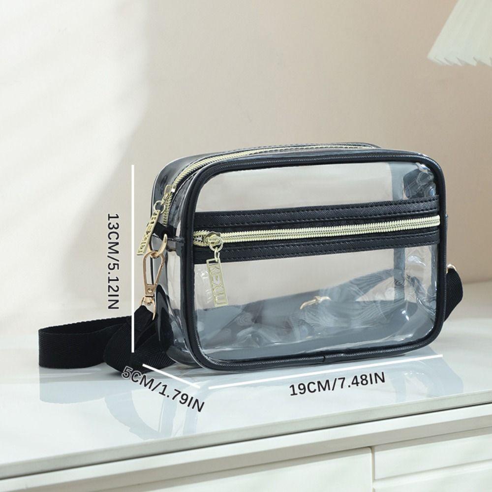 Waterproof PVC Crossbody Bag Adjustable Shoulder Strap Clear Messenger Bag  Women