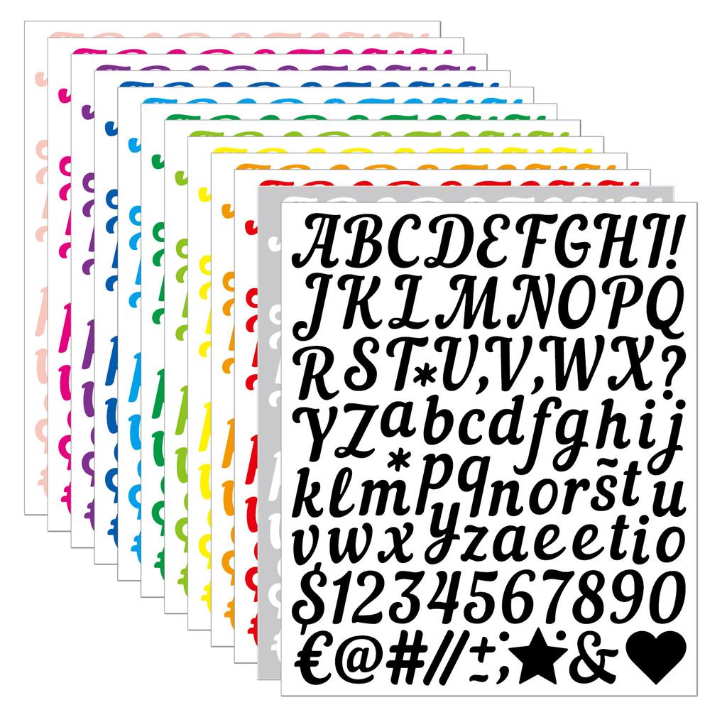 1 Inch Handwritten Letter Sticker Sturdy Multicolor Gift DIY Diary Hand Account English Alphanumeric Sticker