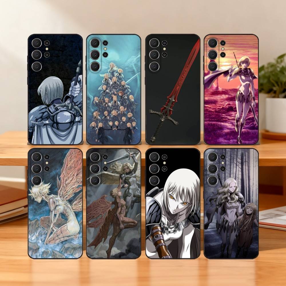 Custodia per Telefono Anime C-Claymore per Samsung S25,S24,S21,S22,S23,S30,Ultra,S20,FE,Lite,10,9,Copertura Nera