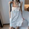 Oversize Women Denim Suspender Strap Dresses Summer Sleeveless Loose Casual Short Dress Female Versatile Sundress