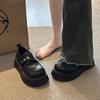 Loafers Women's 2025 Summer New Soft Leather Versatile Round Head Platform British Style Small Leather Shoes One-pedal Single Shoes