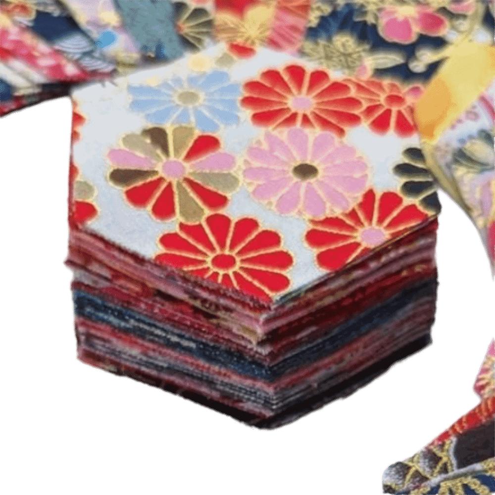 50PCS Hexagon Jelly Roll Fabric Cotton Cotton Fabric Bundle Hot Stamping Fabric Handmade Crafts