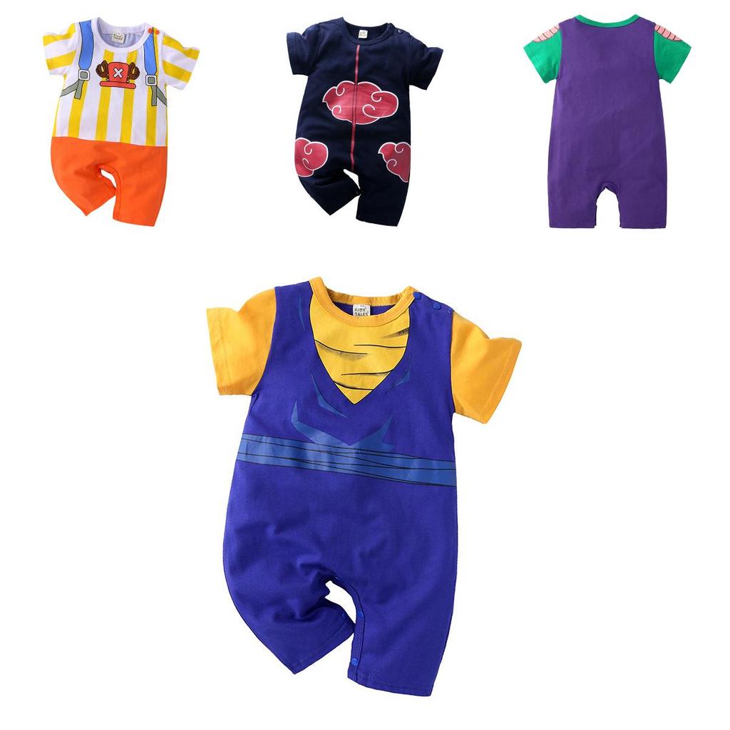 Adorable Baby Romper In Dragon Ball Naruto Luffy Design For Stylish Summer Wear