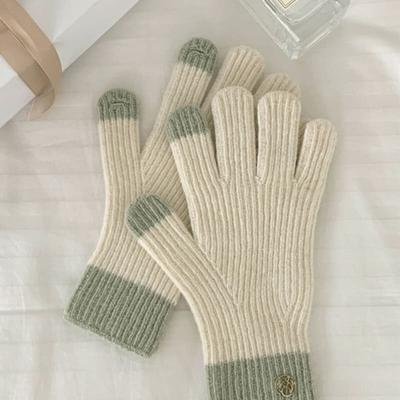 38comeoncommon Symbol Fingerloch-Handschuhe (Sahne)