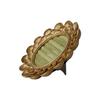 Vintage Jewelry Display Tray with Ring Slots, Gold Tone Oval Holder for Vanity Display and Photography Styling