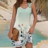 Women's Casual Ruched Daily Date Going Out Fashion Print Basic Sleeveless Loose Fit Dress