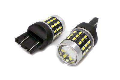 2 Stück LED Birne 7443, W21/5W 12-24V CANBUS 1800lm weiß mit Off-Road Linse