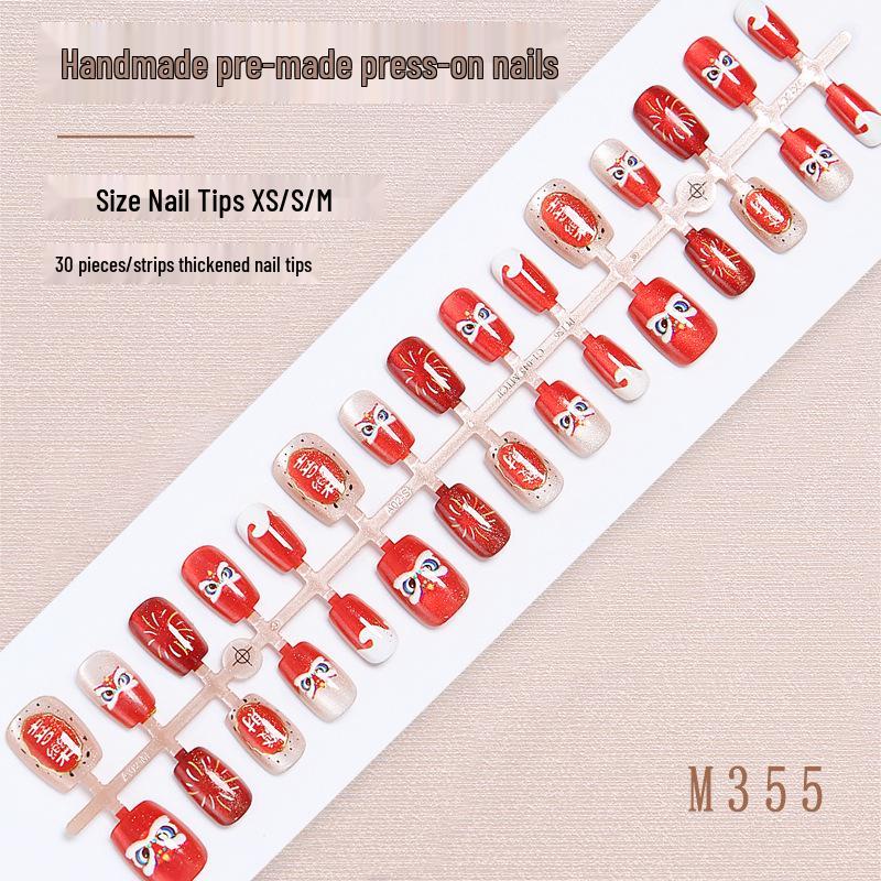 

Gilded Lion Dance & Cute Cat Eye Nail Art Stickers