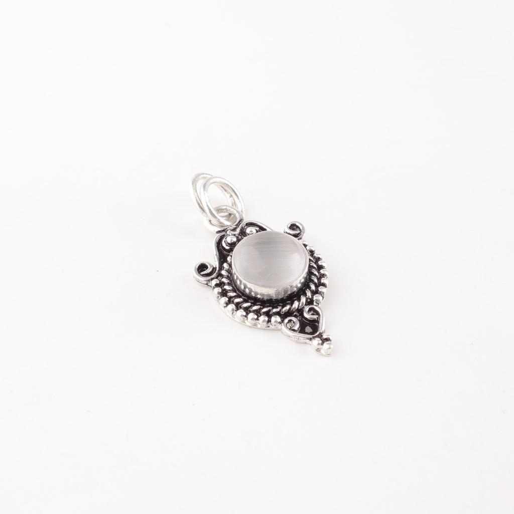 Natural Selenite Gemstone 925 Sterling Silver Jewelry Handmade Beautiful Pendant PP-39-49