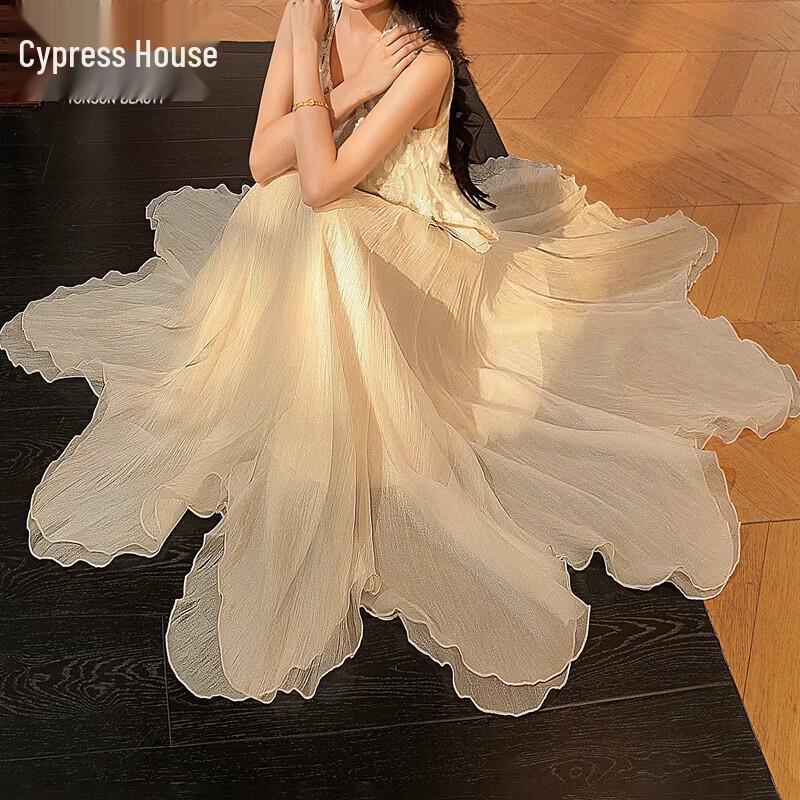 Women s Elegant High-Waist A-Line Long Skirt L