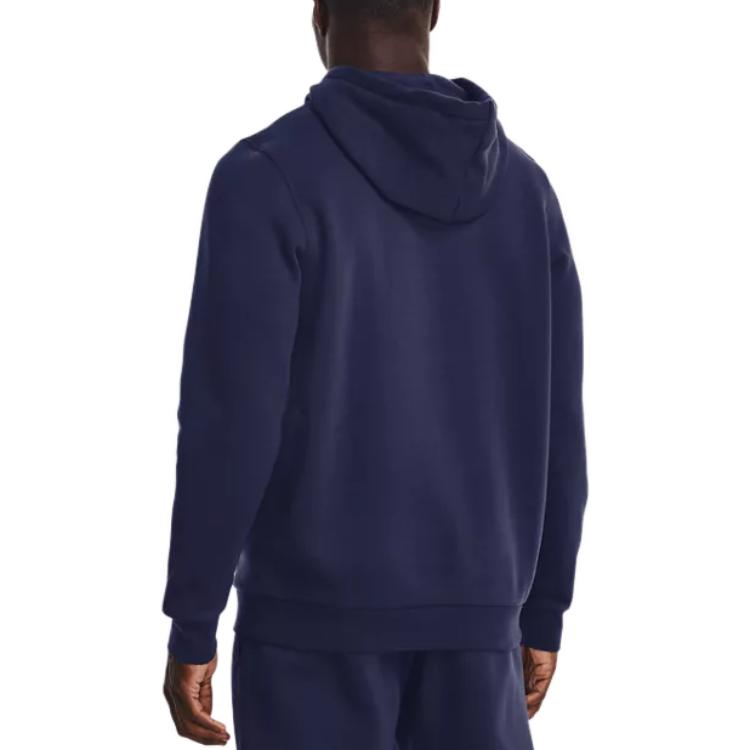 Under Armour Bluză cu glugă de culoare solidă, cu mânecă lungă, sweatshirt pentru bărbați, Albastru închis 1373880-410